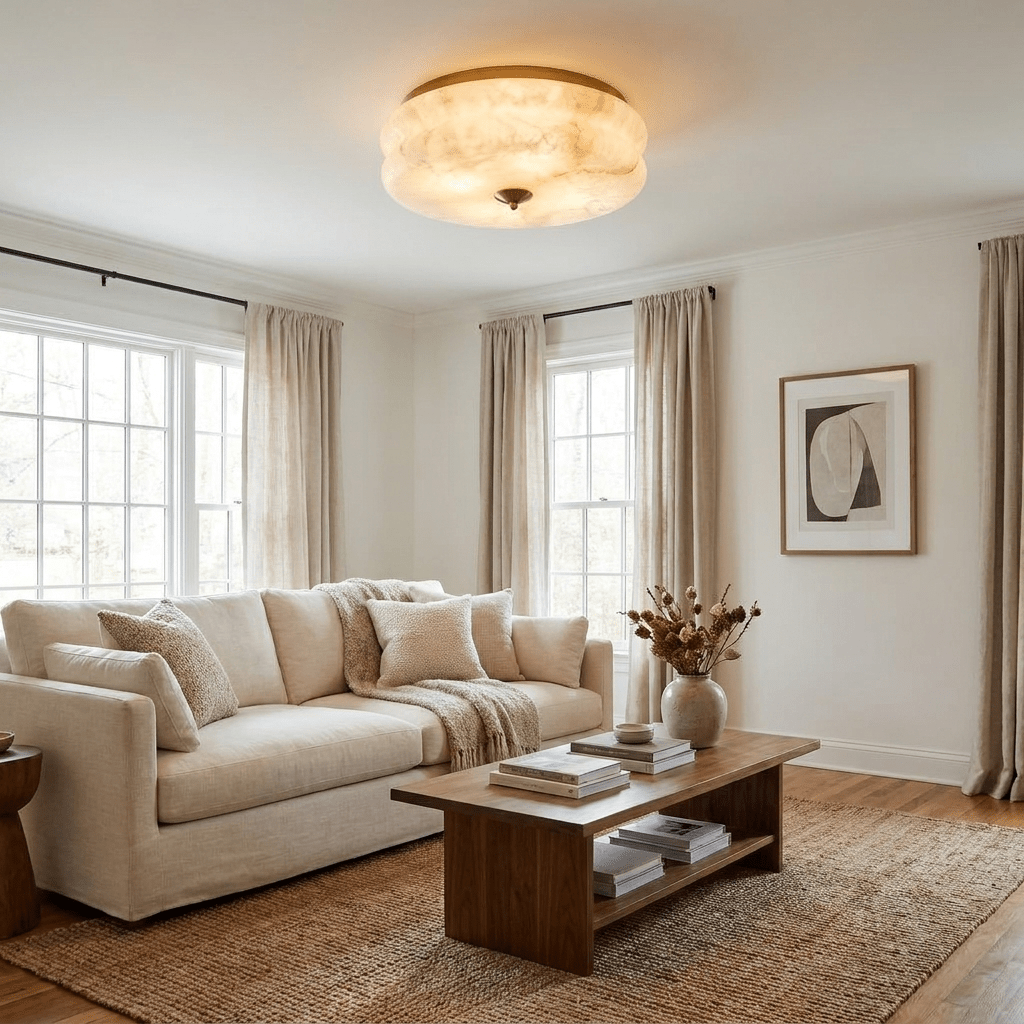 Orsay Alabaster Flush Mount Alabaster Lighting Fixture