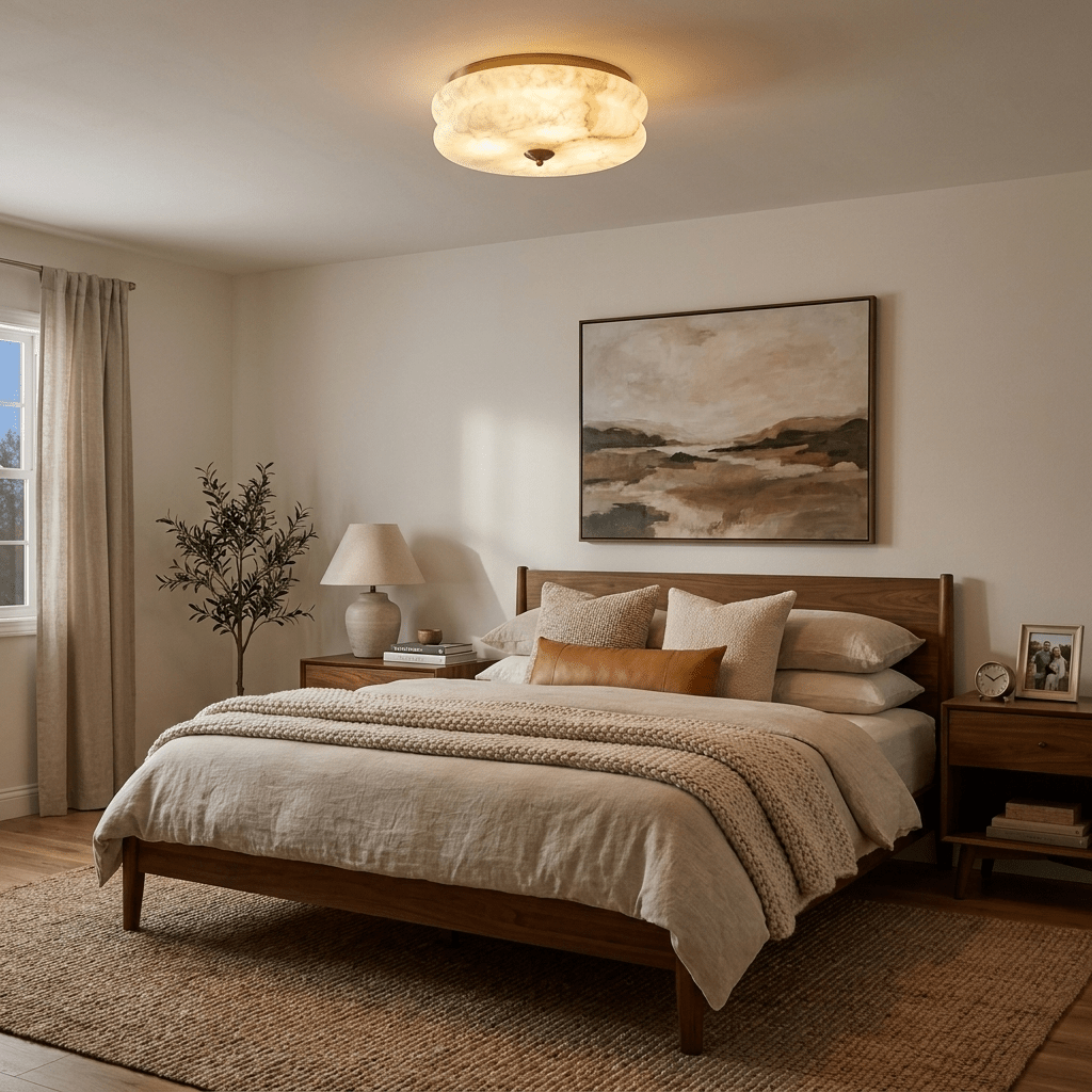 Orsay Alabaster Flush Mount Alabaster Lighting Fixture