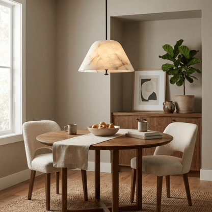 Orvella Alabaster Cone Pendant Light