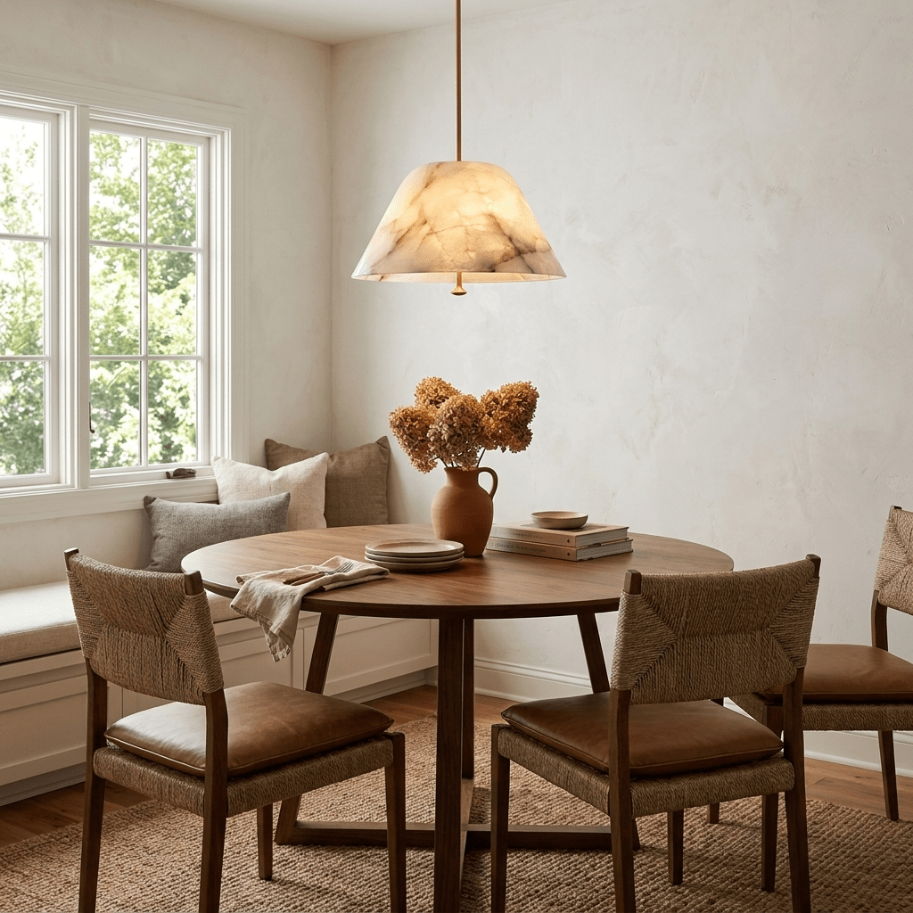 Orvella Alabaster Cone Pendant Light