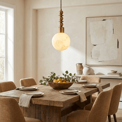 Orvelle Alabaster Beaded Pendant Light