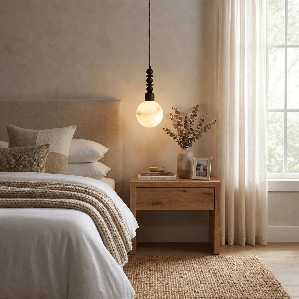 Orvelle Alabaster Beaded Pendant Light