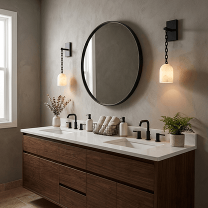 Pendulum Alabaster Wall Sconce