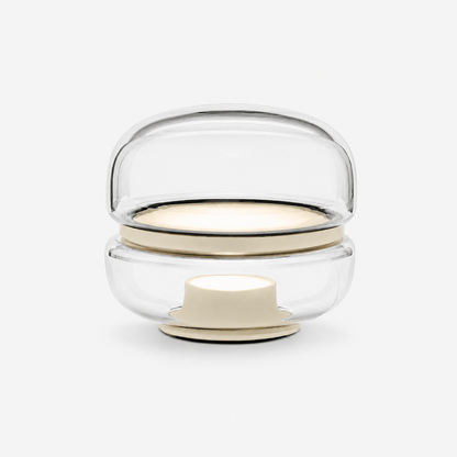 Perla Smoke Glass Alabaster Table Lamp