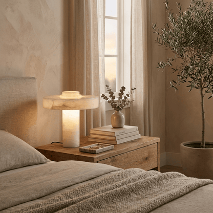 Plinth Alabaster Table Lamp
