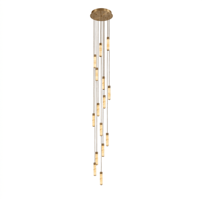 Slender Alabaster Column Chandelier