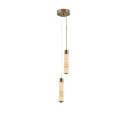 Slender Alabaster Column Chandelier