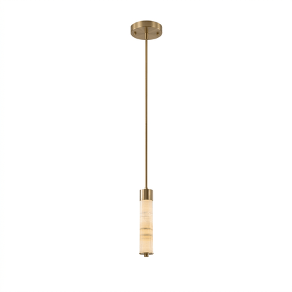 Slender Alabaster Column Chandelier