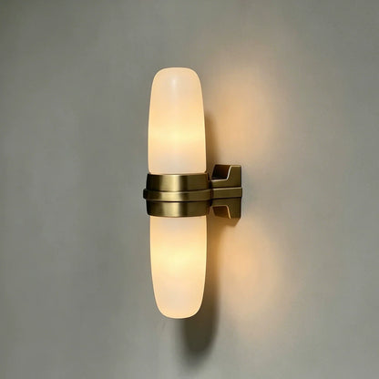 Slim Vertical Tube Alabaster Wall Sconce