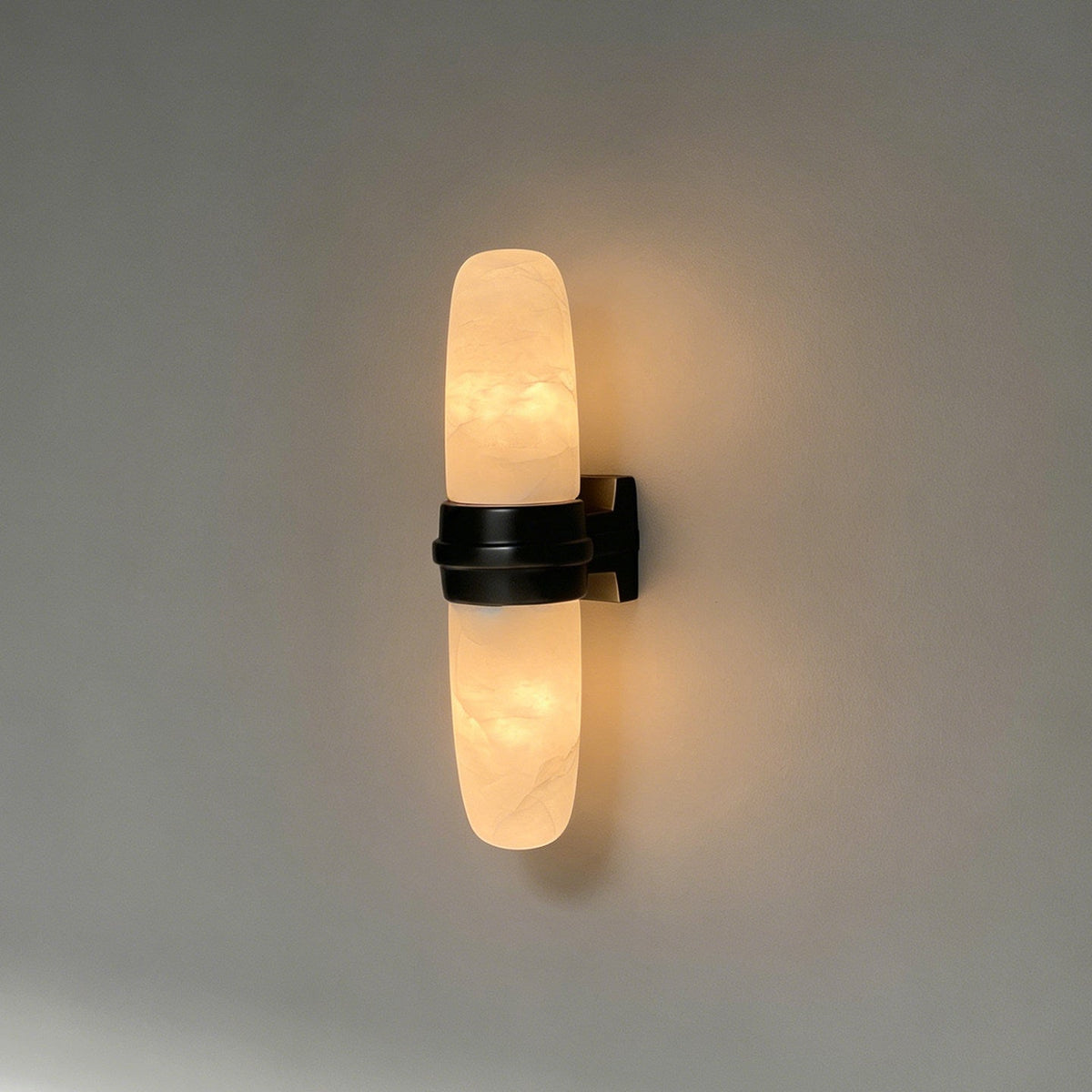Slim Vertical Tube Alabaster Wall Sconce
