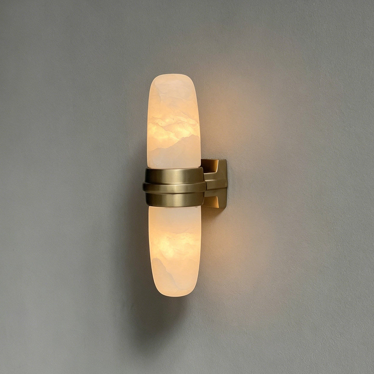 Slim Vertical Tube Alabaster Wall Sconce