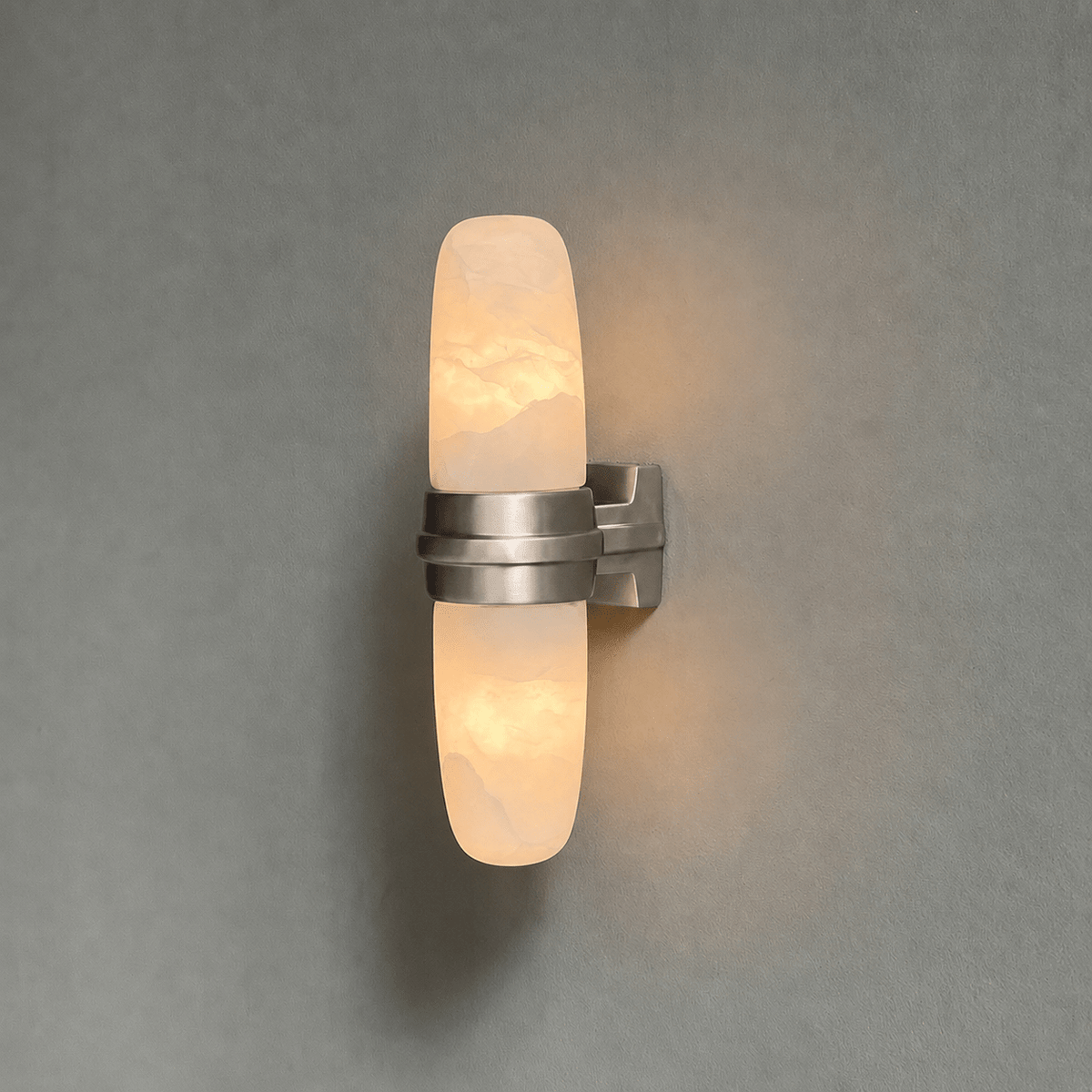 Slim Vertical Tube Alabaster Wall Sconce