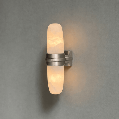 Slim Vertical Tube Alabaster Wall Sconce
