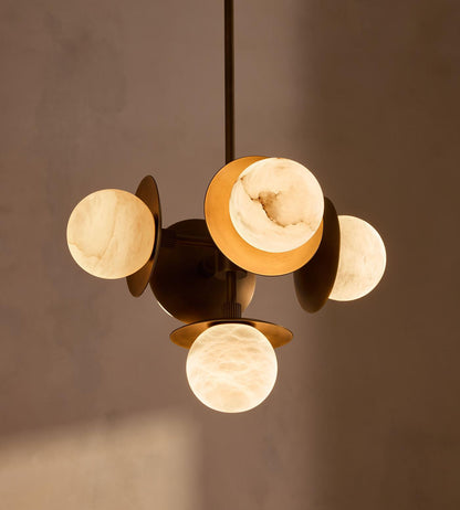 Snowflake Alabaster Orb Chandelier