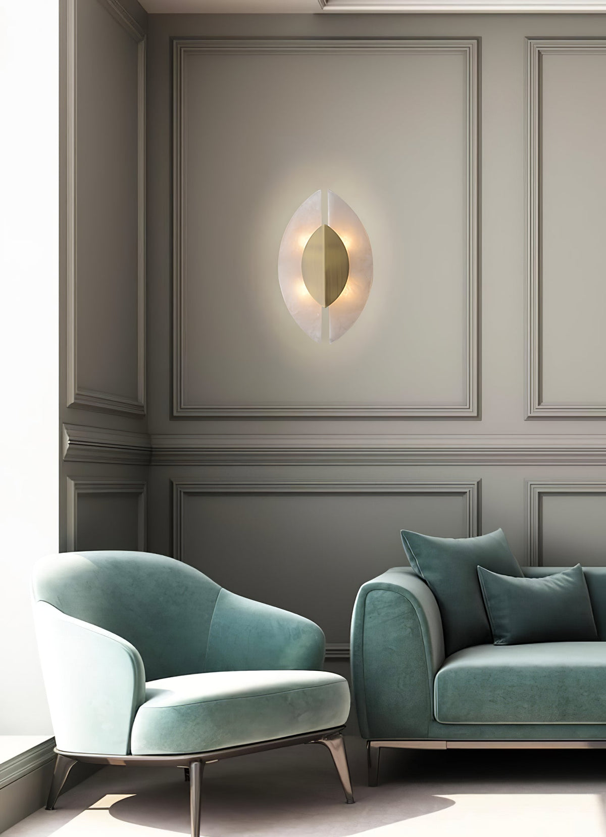 Solari Alabaster Leaf Sconce