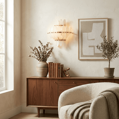 Solenne Alabaster Petal Wall Sconce