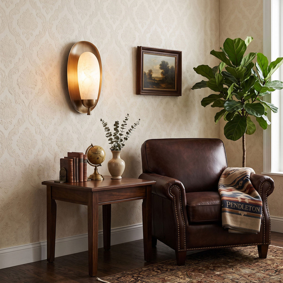Solenne Alabaster Halo Wall Light