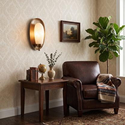 Solenne Alabaster Halo Wall Light