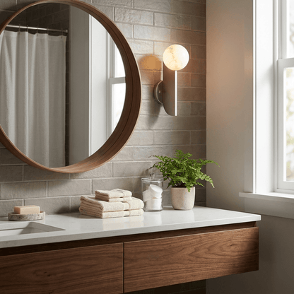 Solvara Alabaster Orb Wall Sconce