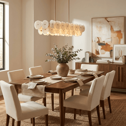 Sorrel Linear Alabaster Disc Chandelier