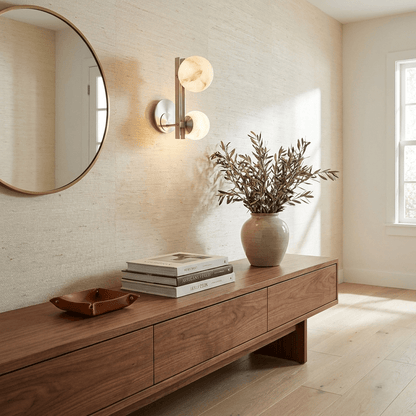 Spanish Alabaster Double Globe Wall Sconce