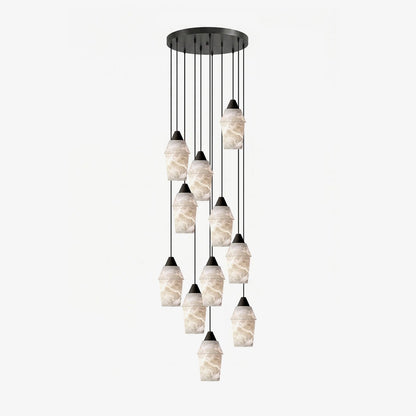 Spindle Alabaster Cluster Chandelier