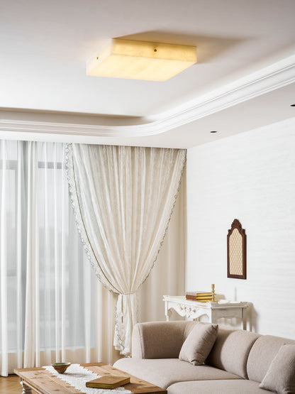Square Alabaster Ceiling Light