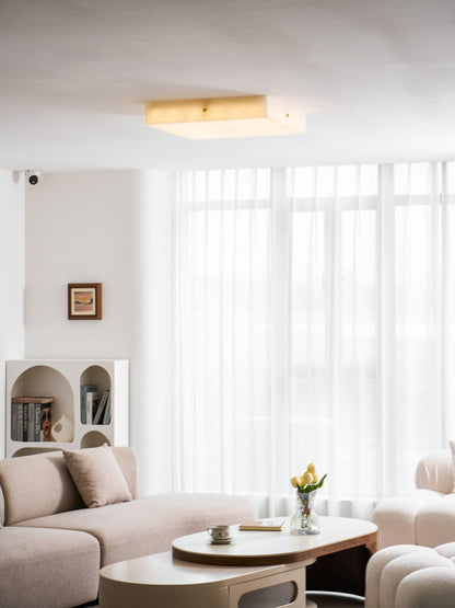 Square Alabaster Ceiling Light