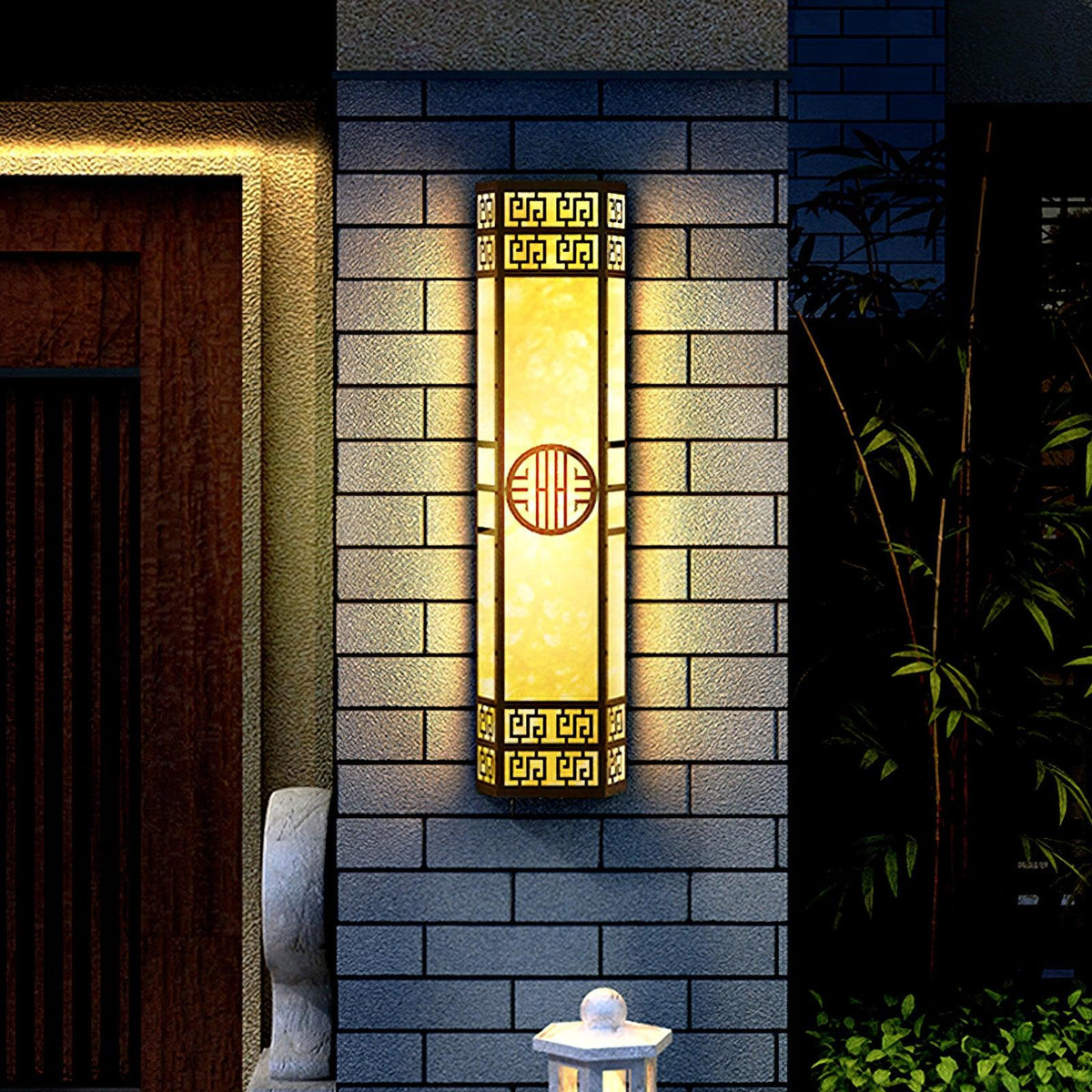 Stripe Outdoor Alabaster Wall Light