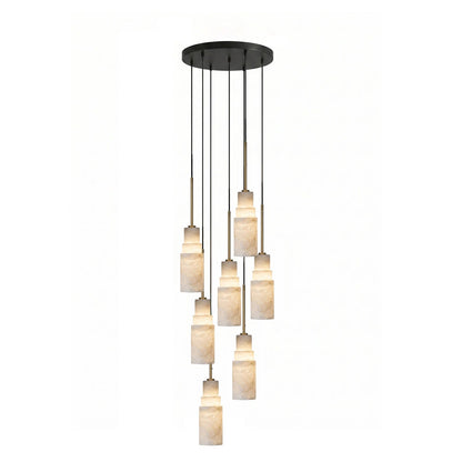 Tiered Alabaster Cluster Chandelier