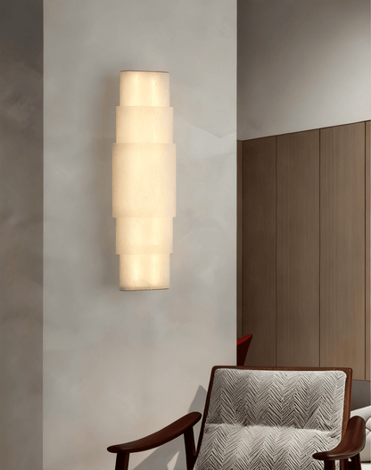 Tiered Alabaster Column Sconce