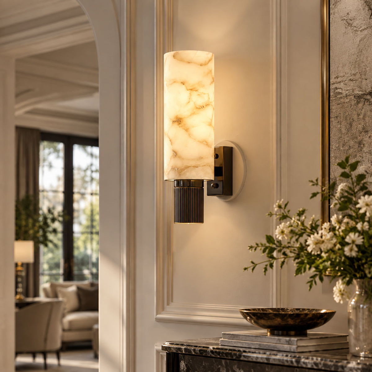 Torch Alabaster Sconce
