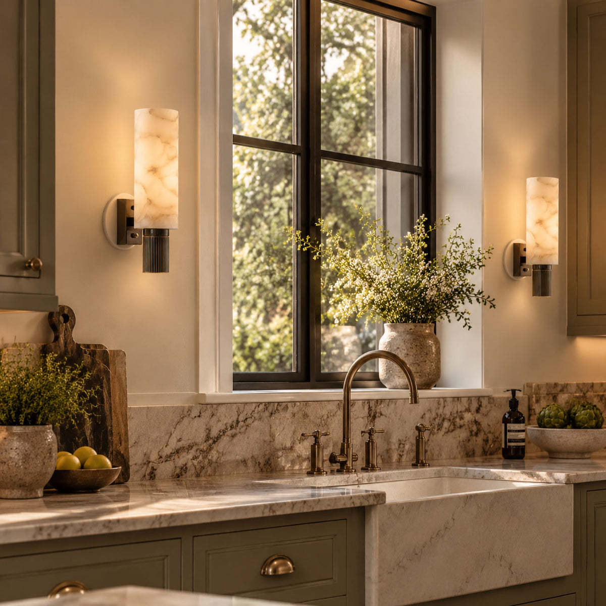 Torch Alabaster Sconce