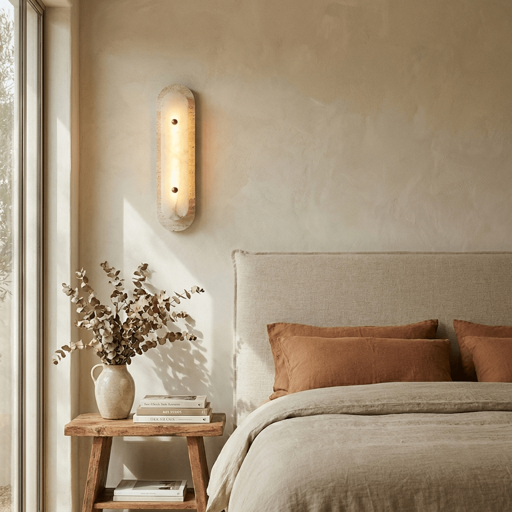 Travertine Pill Alabaster Sconce