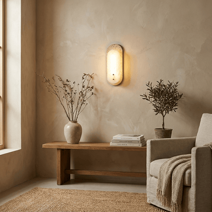 Travertine Pill Alabaster Sconce