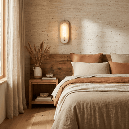 Travertine Pill Alabaster Sconce