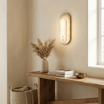 Travertine Pill Alabaster Sconce