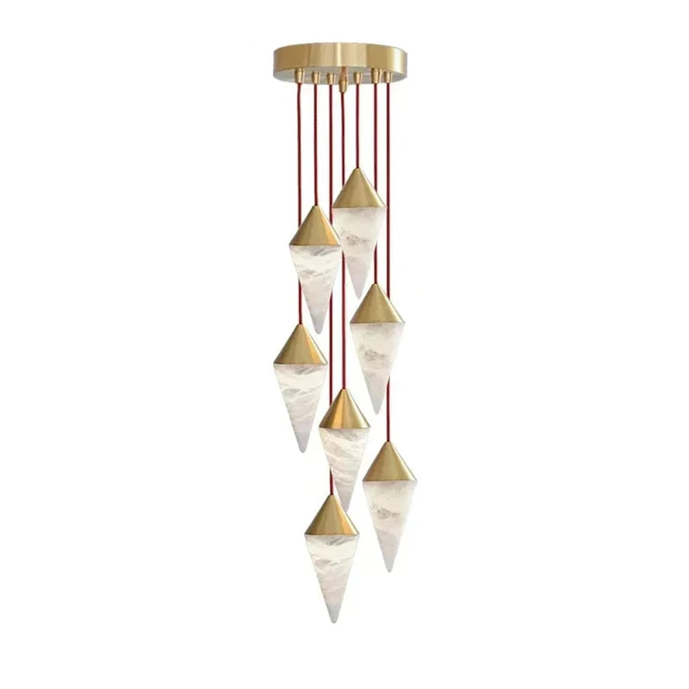 Vertex Faceted Alabaster Drop Chandelier