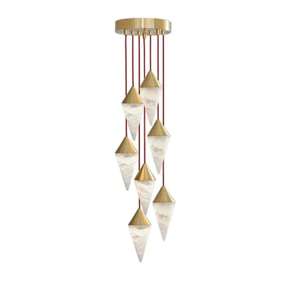 Vertex Faceted Alabaster Drop Chandelier