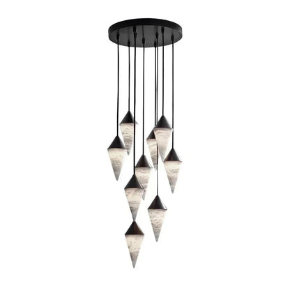 Vertex Faceted Alabaster Drop Chandelier