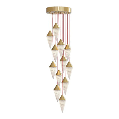 Vertex Faceted Alabaster Drop Chandelier