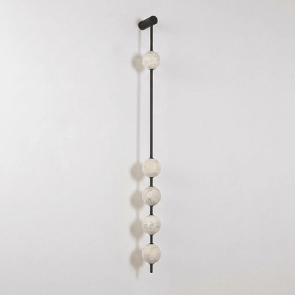 Vertical Alabaster Orb Wall Sconce