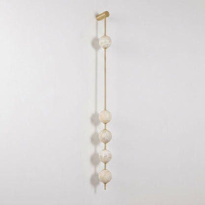 Vertical Alabaster Orb Wall Sconce