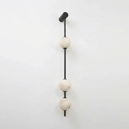 Vertical Alabaster Orb Wall Sconce