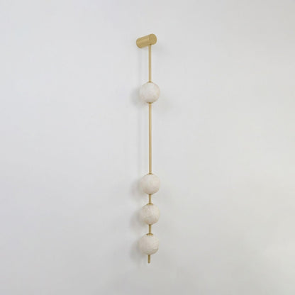 Vertical Alabaster Orb Wall Sconce