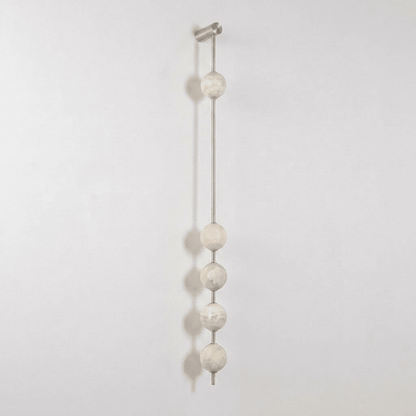 Vertical Alabaster Orb Wall Sconce