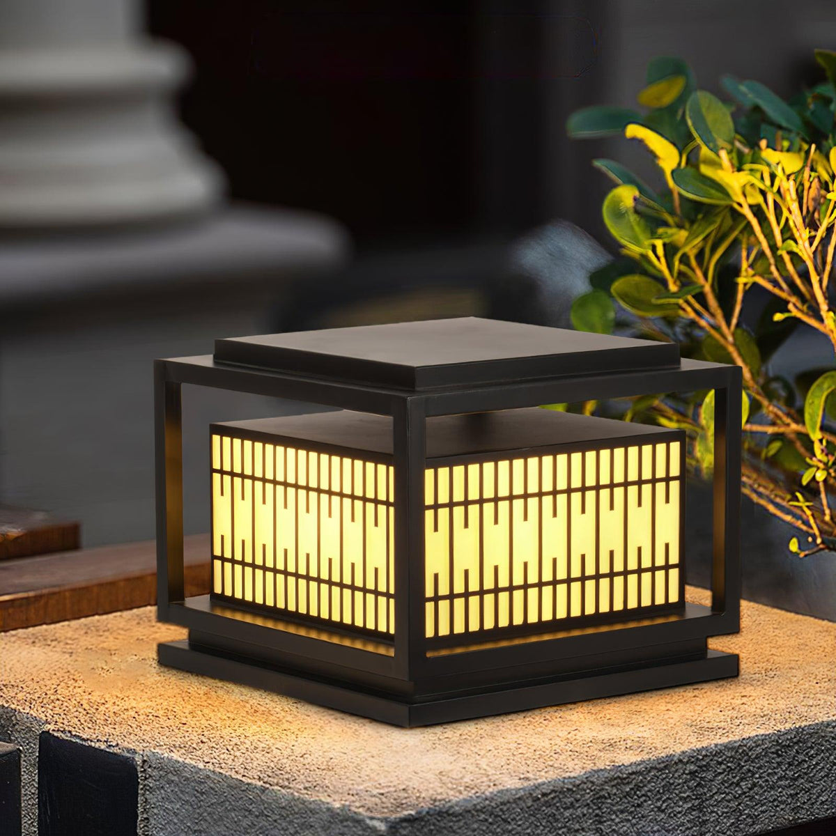 Window Grille Outdoor Post Light Alabaster Lighting Fixture