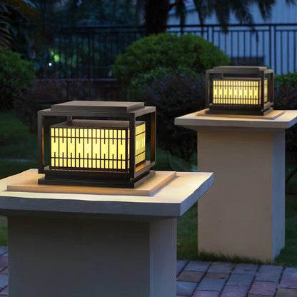 Window Grille Outdoor Post Light Alabaster Lighting Fixture