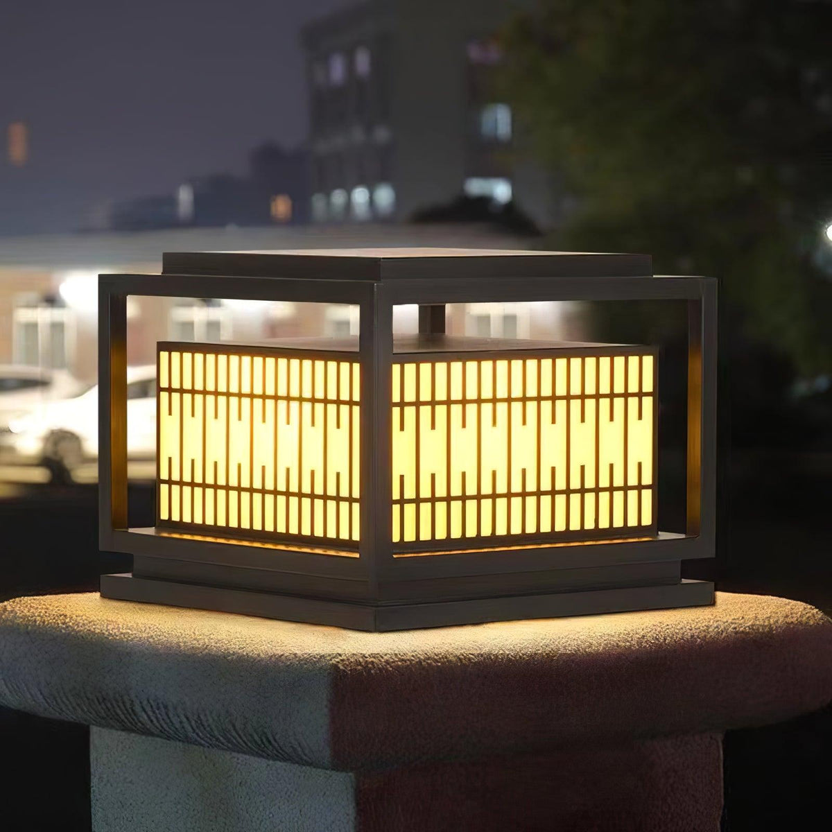 Window Grille Outdoor Post Light Alabaster Lighting Fixture