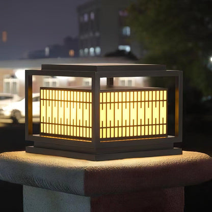 Window Grille Outdoor Post Light Alabaster Lighting Fixture